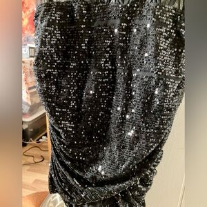 NEW: Fashion Nova Black Sequin Mesh Dress.